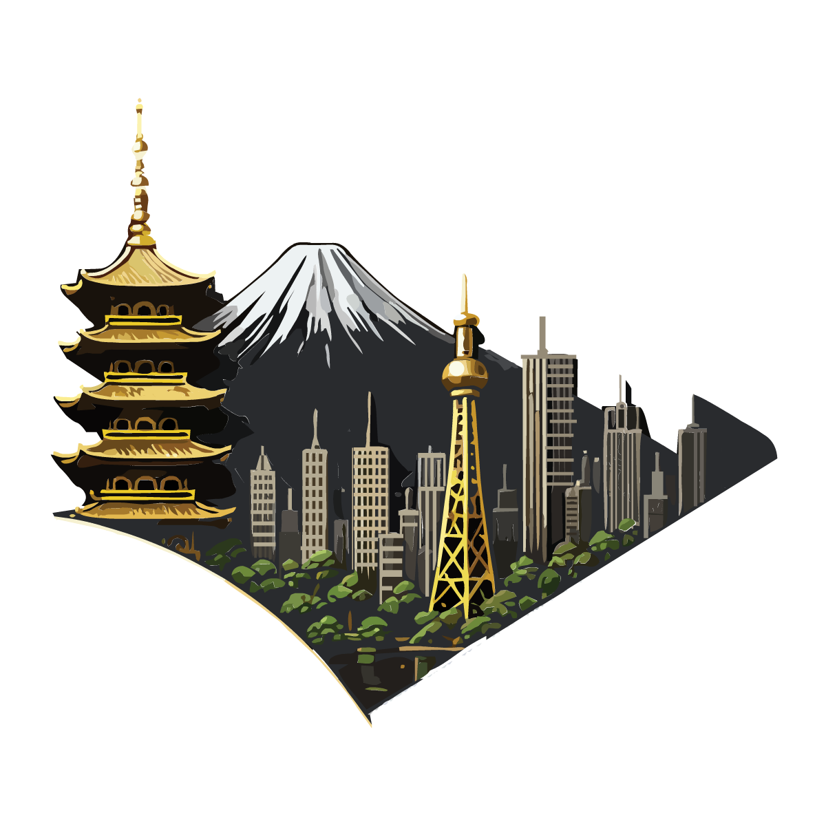 Badge segment — Tokyo skyline